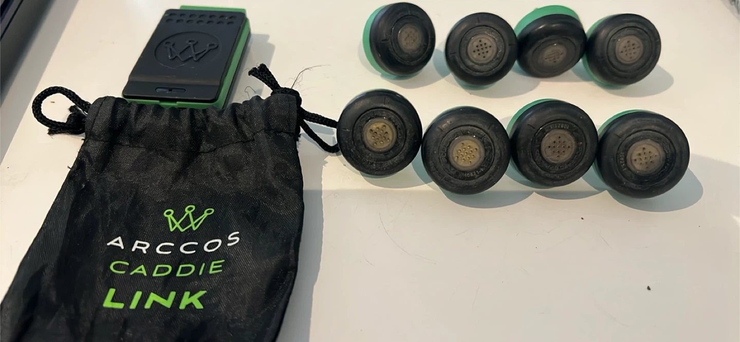 Arccos Caddie Link Golf Sensor System with 9 Sensors and Bag