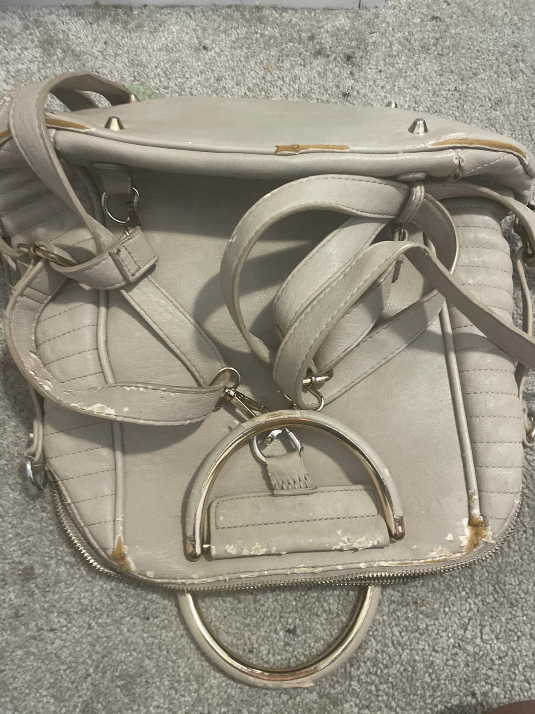 Betsey Johnson Beige Quilted Satchel Handbag - photo 3