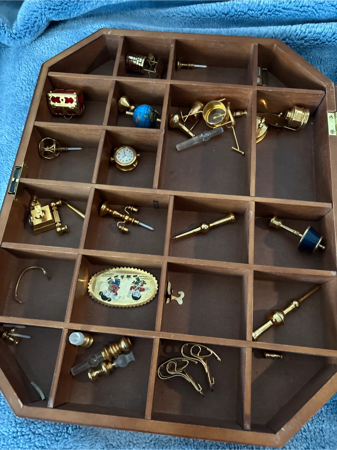 Vintage Wooden Display Case with Miniatures - photo 2