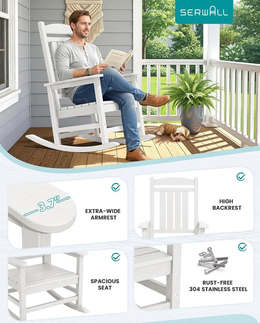 New HDPE All-Weather Outdoor Rocking Chairs - photo 4