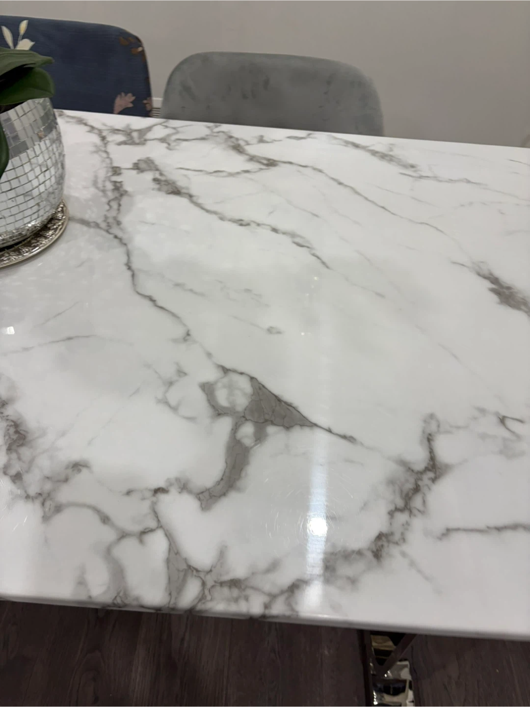 Marble Dining Table with Chrome Base - photo 3