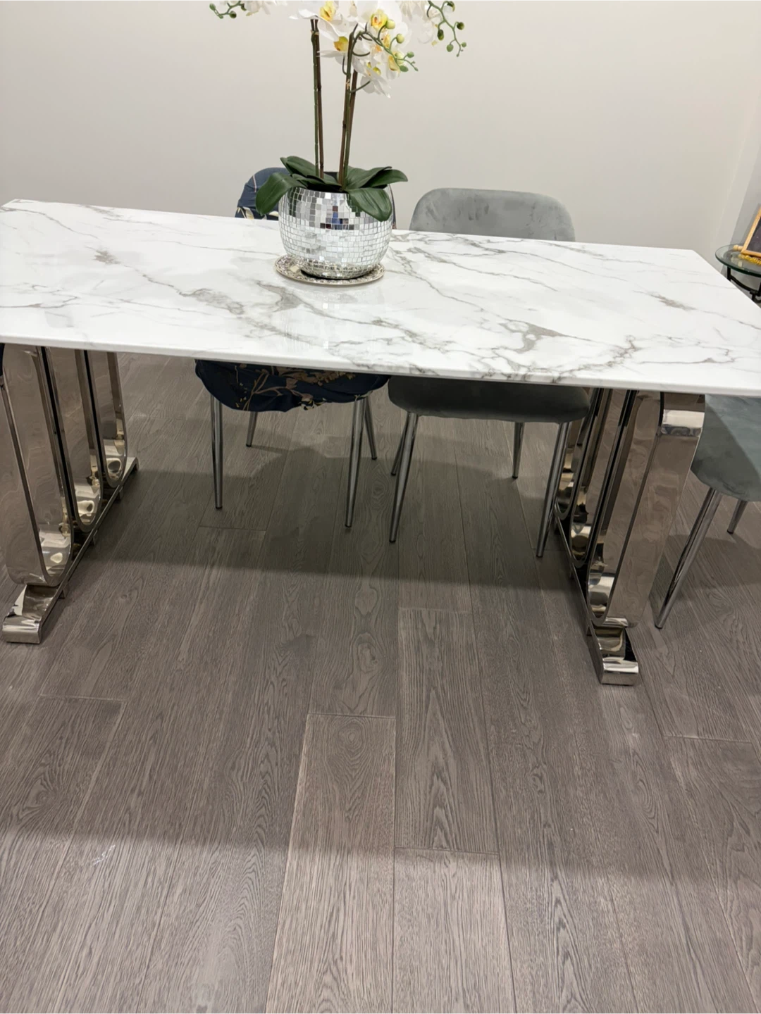 Marble Dining Table with Chrome Base - photo 4