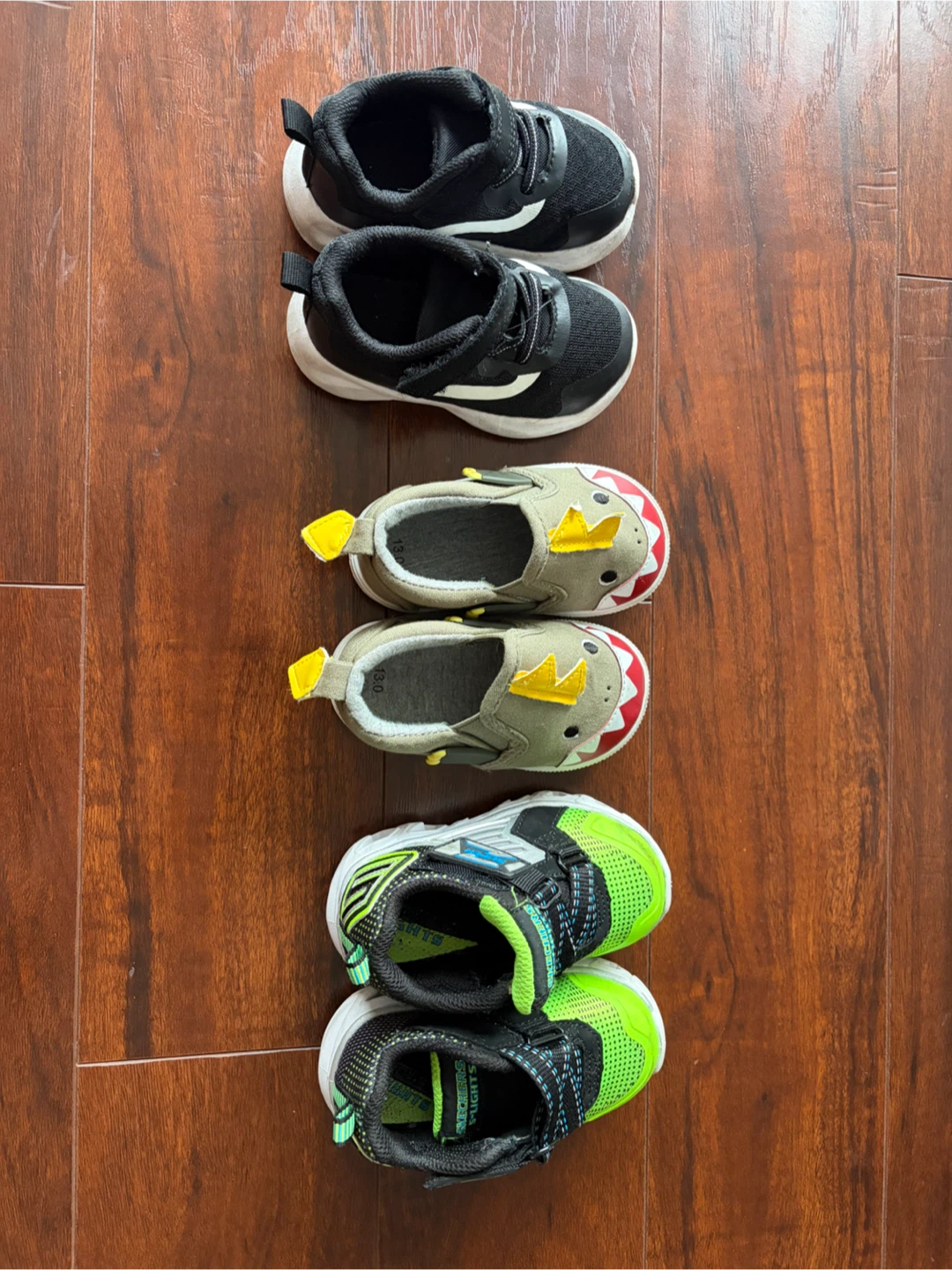 Bundle of 3 Pairs Kids Shoes - Shark, Skechers, Black Sneakers