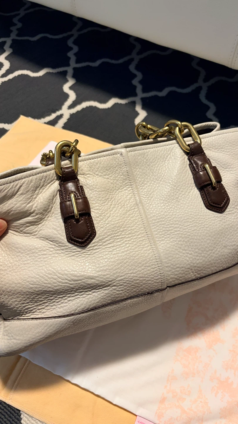 Coach Soft Cream Pebble Leather Tote Bag - photo 2