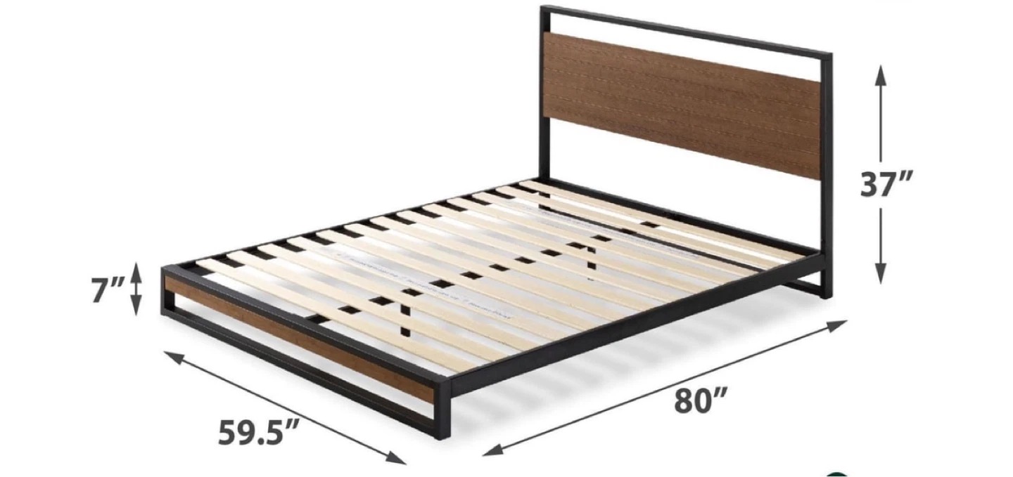 Zinus Ironline wood and metal bed frame