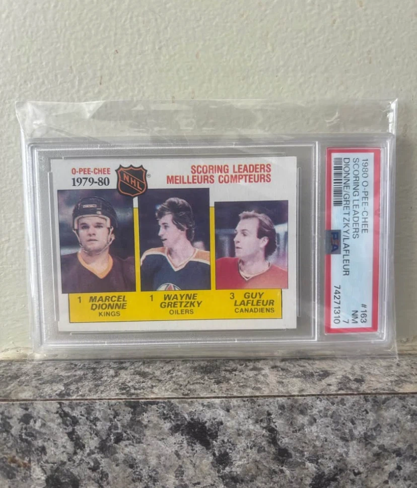 1980-81 Scoring Leaders Dionne/Gretzky/Lafleur #163 PSA 7