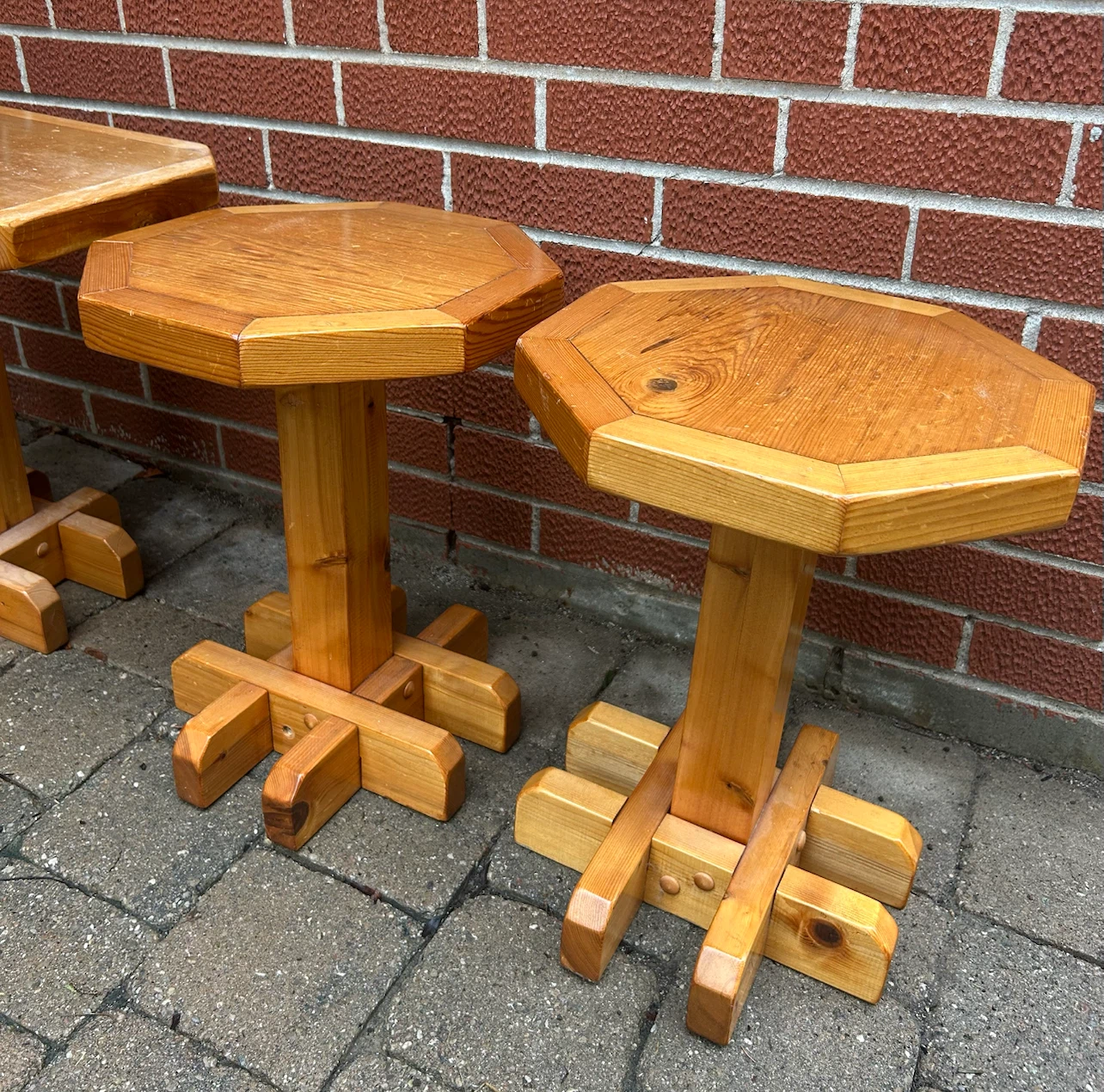 Set of 4 Wooden Side Tables - photo 2