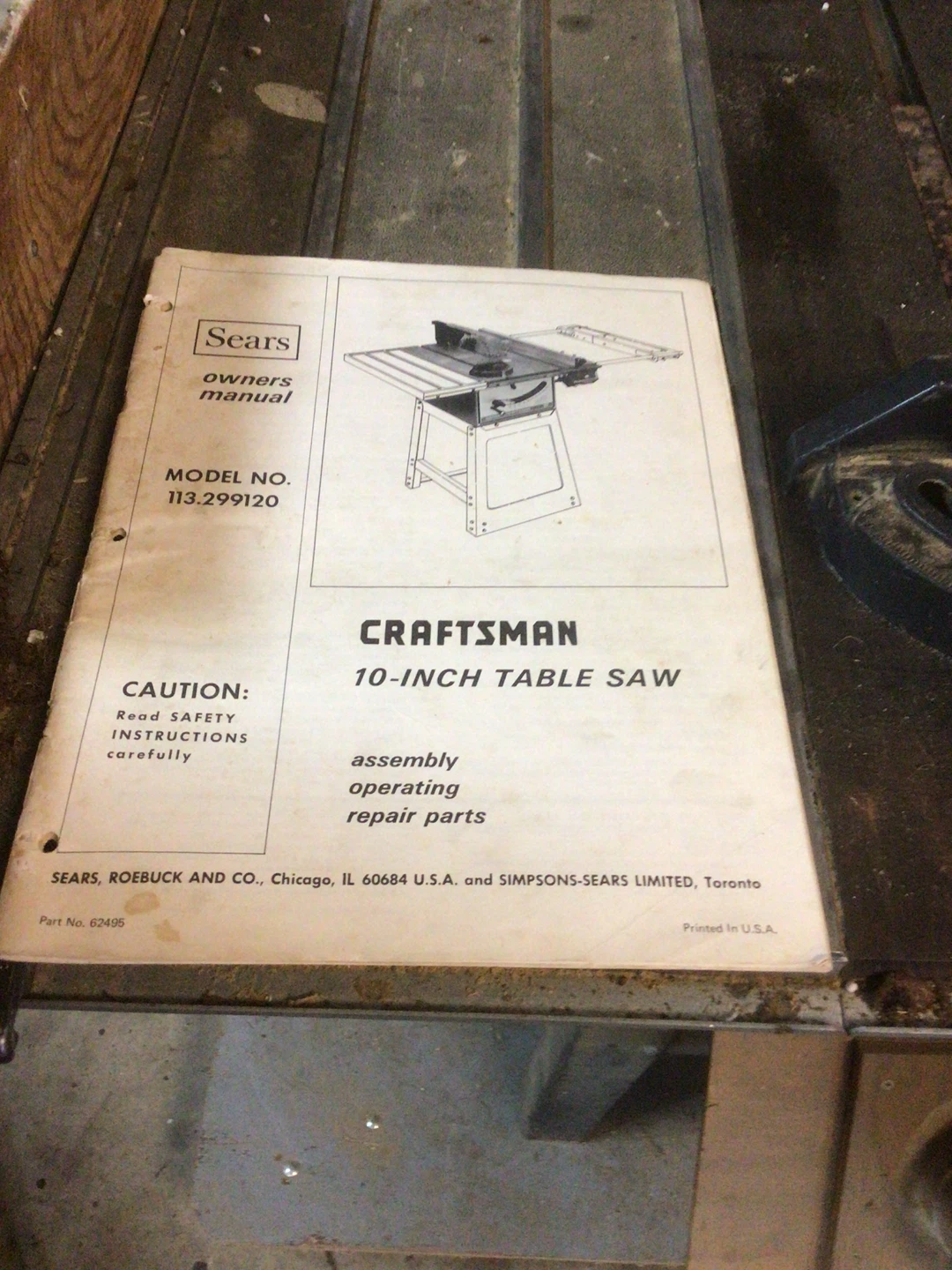 Craftsman 10-Inch Table Saw Owners Manual - photo 2
