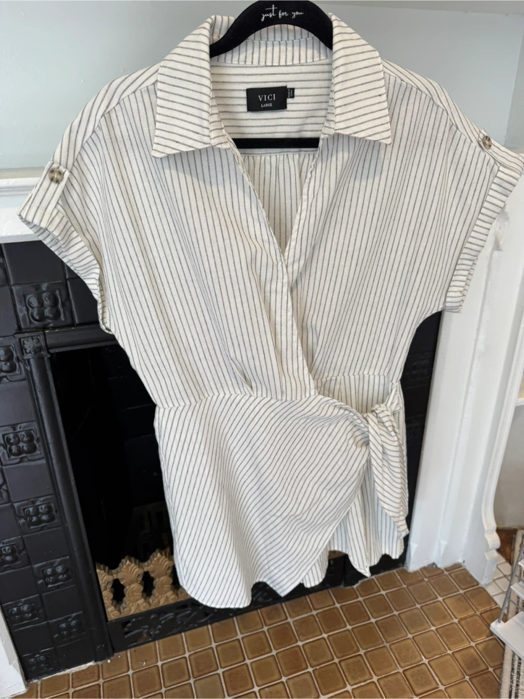 VICI Striped Wrap Romper - Large - photo 4