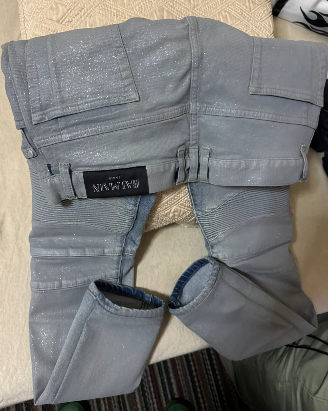 Balmain Wax Glitter Jeans