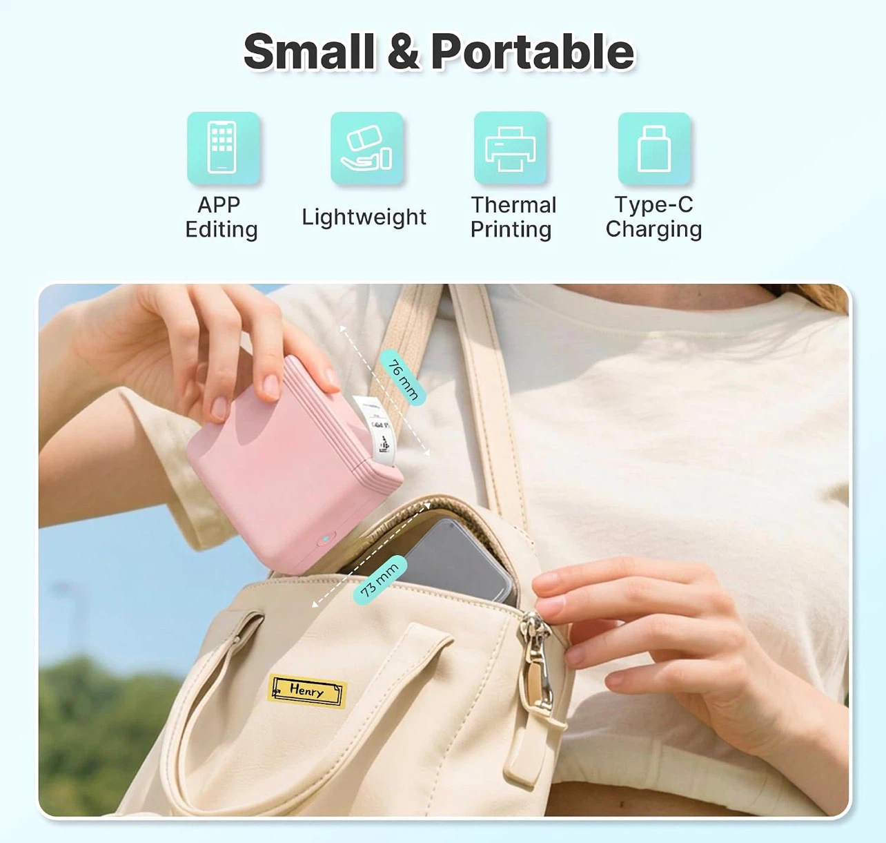 Pink Portable Thermal Label Printer - photo 4