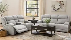 Power Reclining Sofa - Light Gray - photo 3
