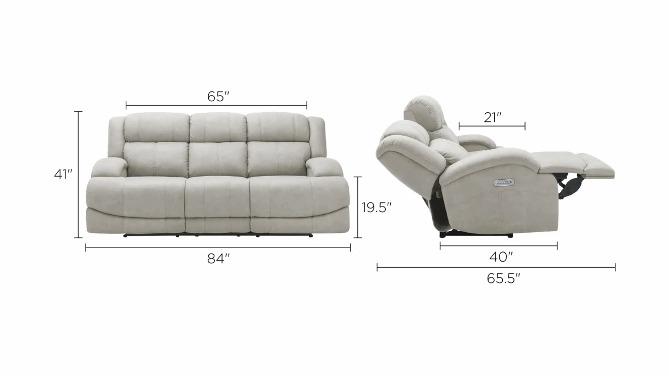 Power Reclining Sofa - Light Gray - photo 4