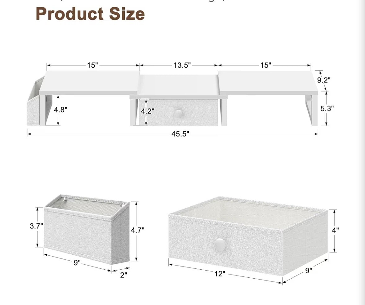 LAND-VOI Heavy Duty Dual Monitor Stand - White - photo 3