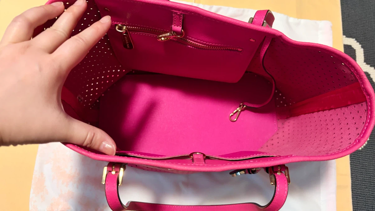 Michael Kors Dark Pink Perforated Tote Bag - photo 2