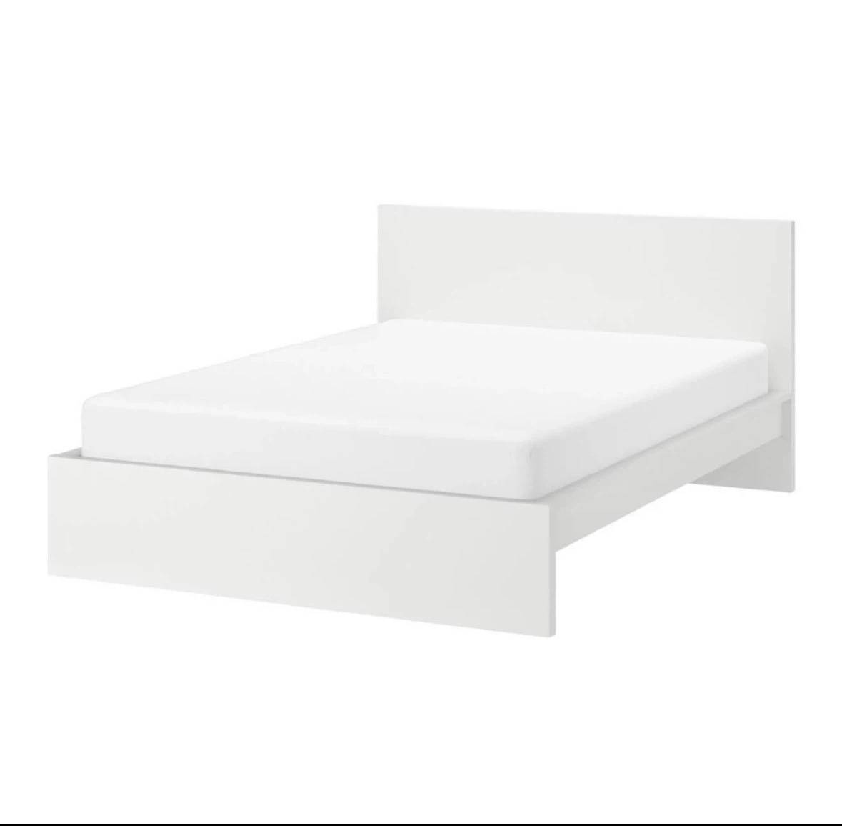 White Full/Double Bed Frame with Storage Drawers
