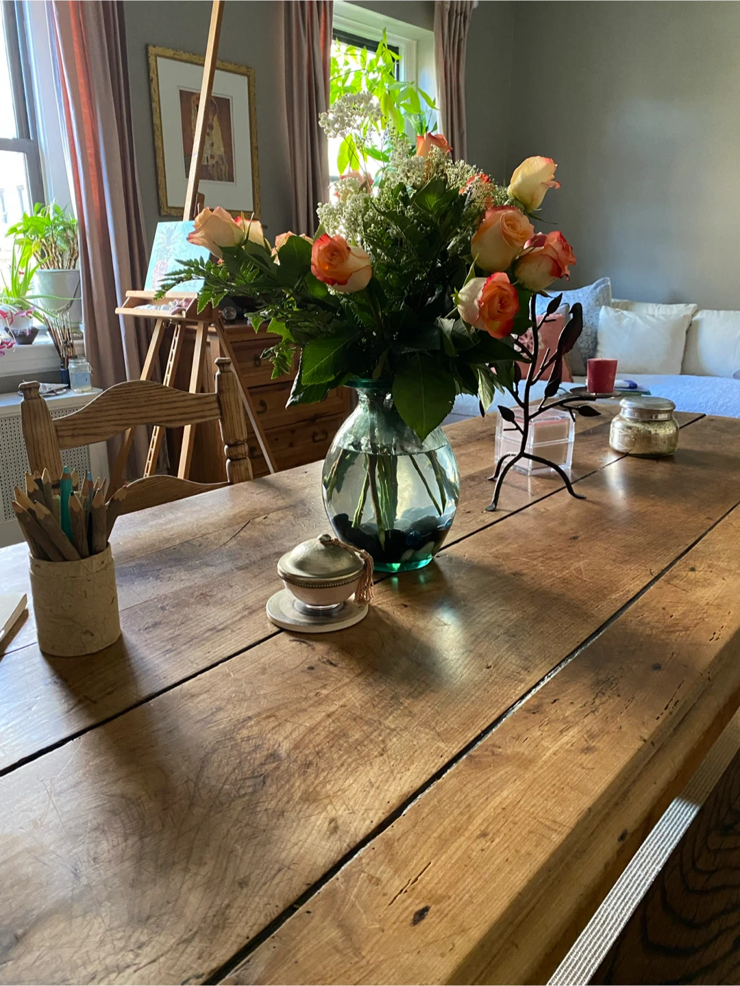 Early century Rustic Wooden farm Dining Table - photo 2