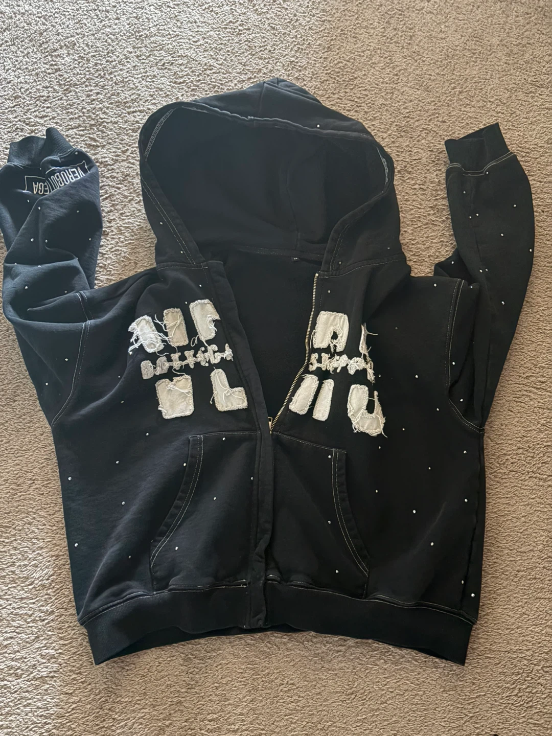 VEROBOTTEGA Black Zip-Up Hoodie