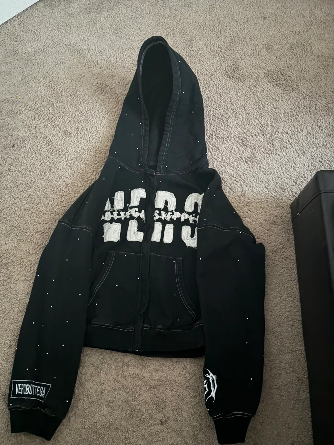 VEROBOTTEGA Black Zip-Up Hoodie - photo 2