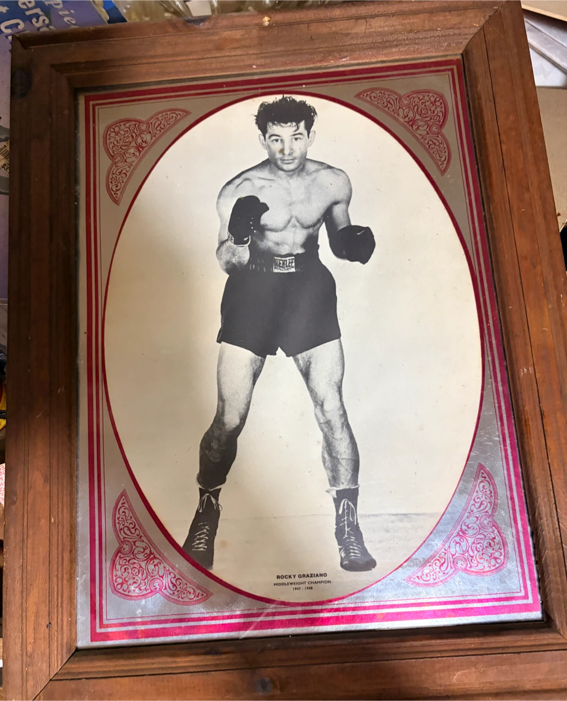 Framed Rocky Marciano & Rocky Graziano Boxing Photos - photo 3