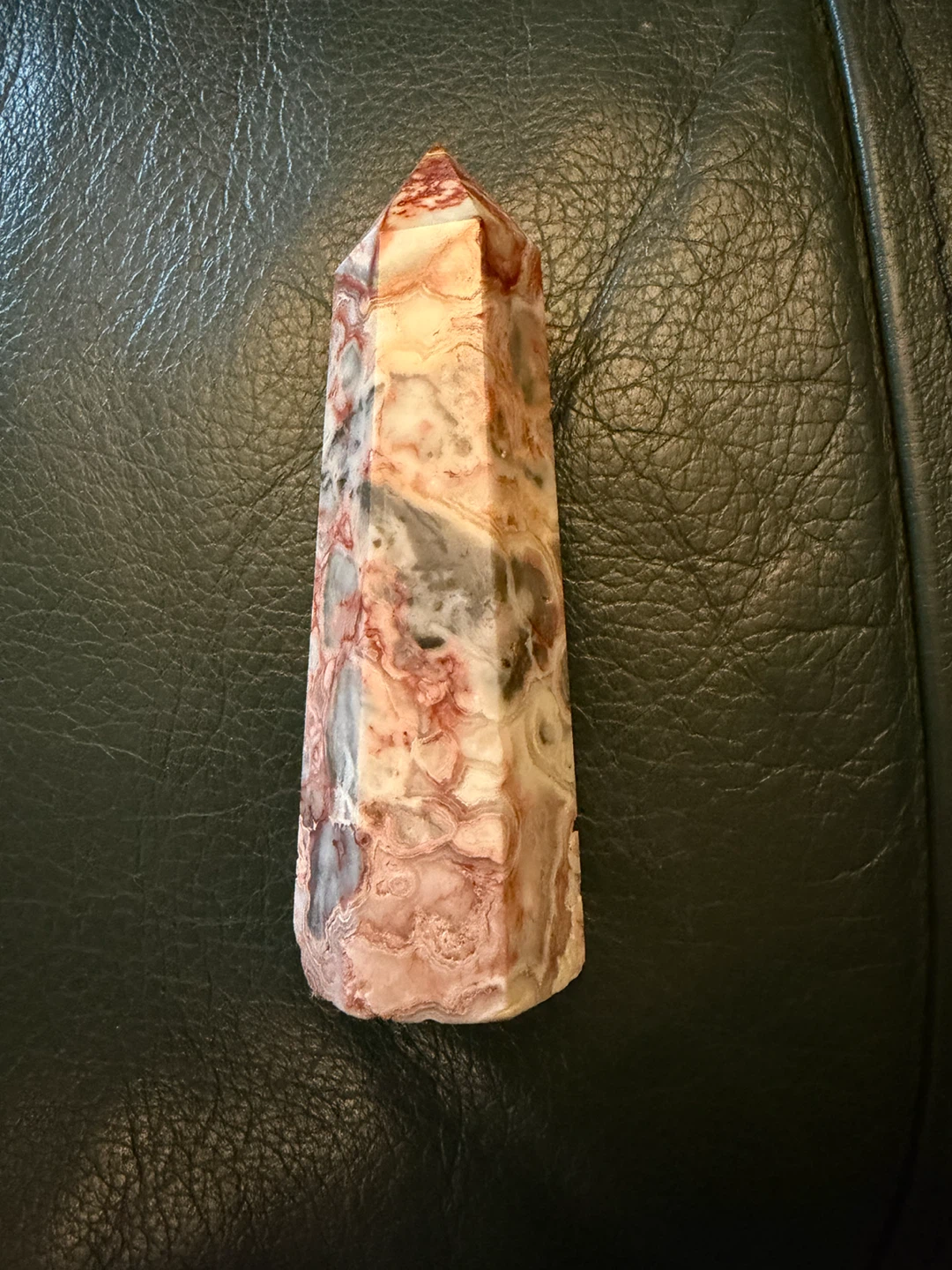 Polished Crazy Lace Agate Crystal Tower - photo 2