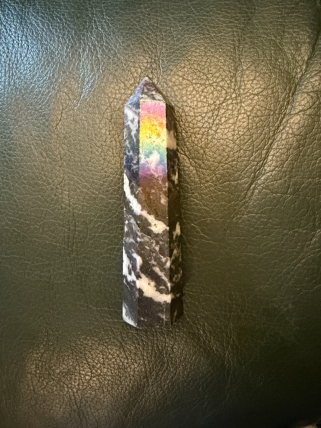 Zebra Jasper Crystal Point with Rainbow Sheen - photo 2