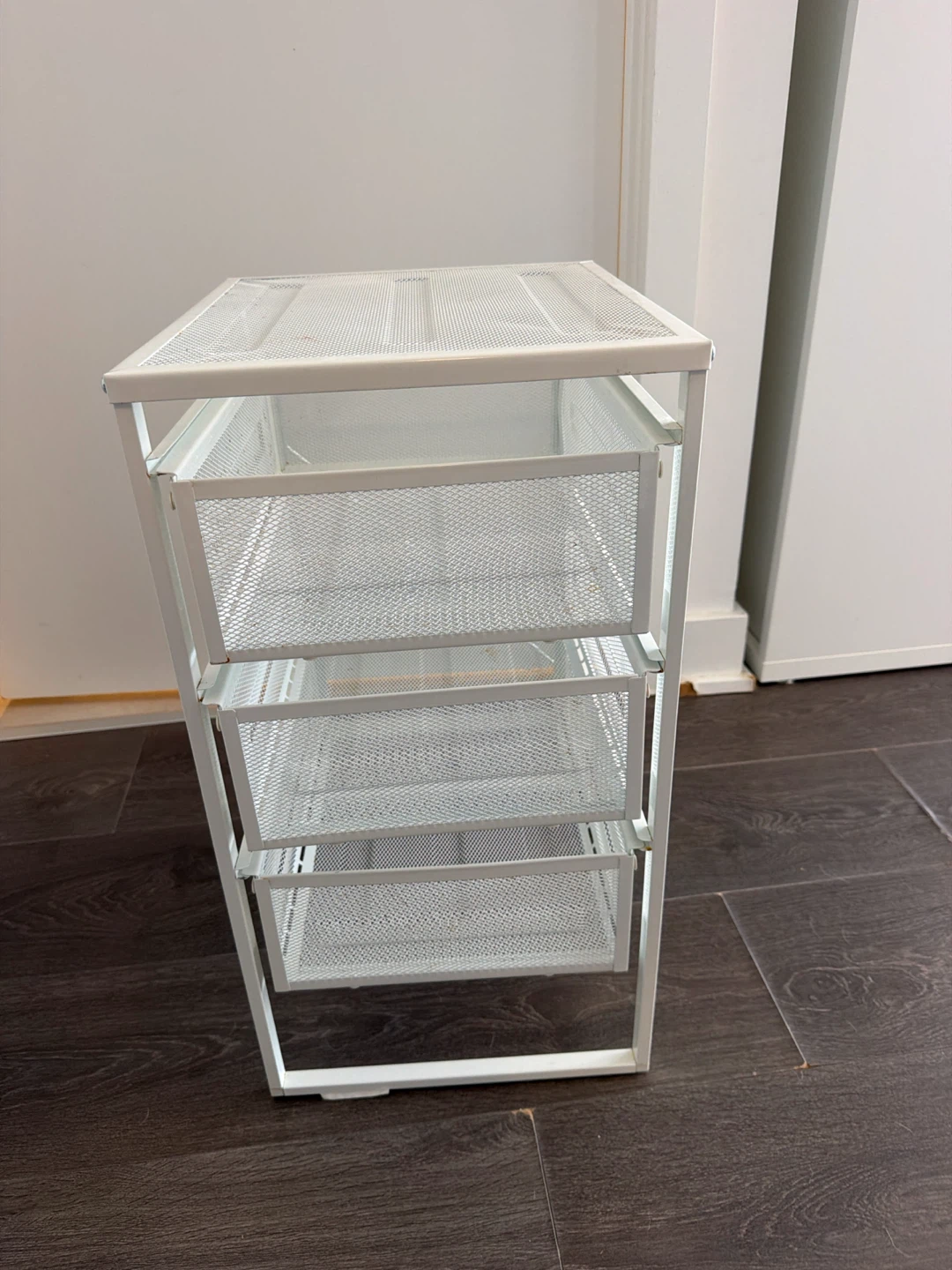 White 3-Drawer Rolling Cart