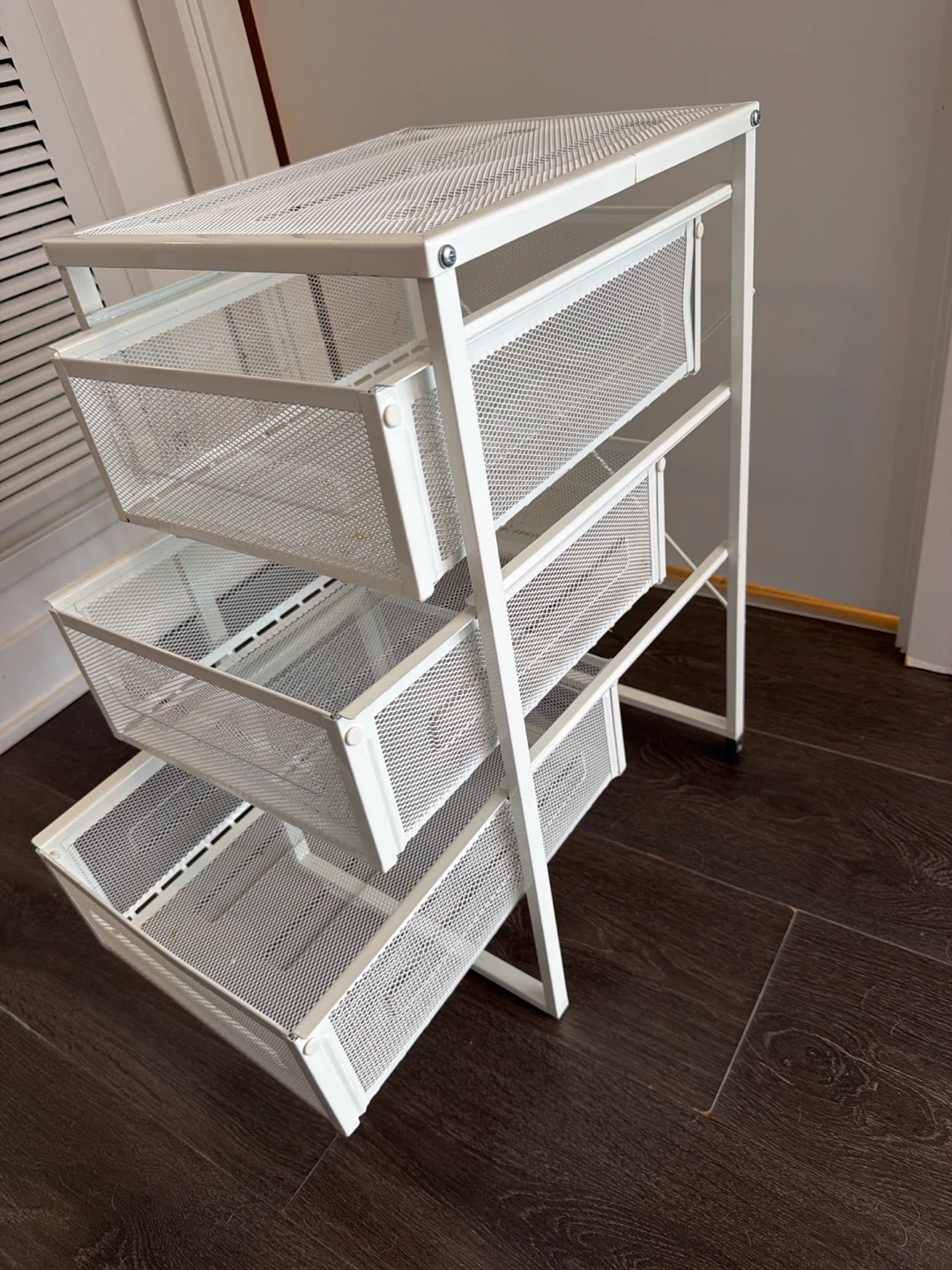 White 3-Drawer Rolling Cart - photo 2
