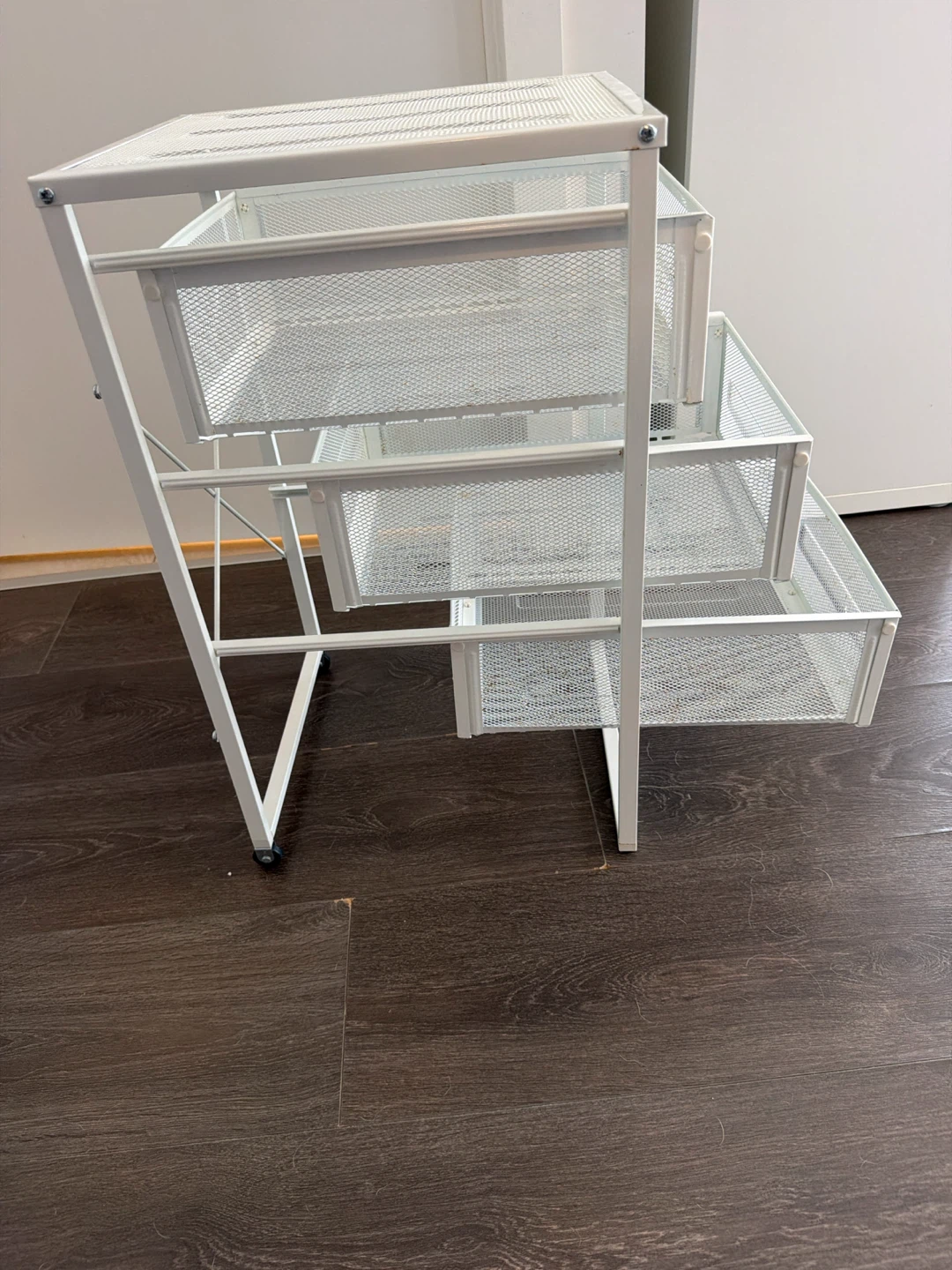 White 3-Drawer Rolling Cart - photo 3