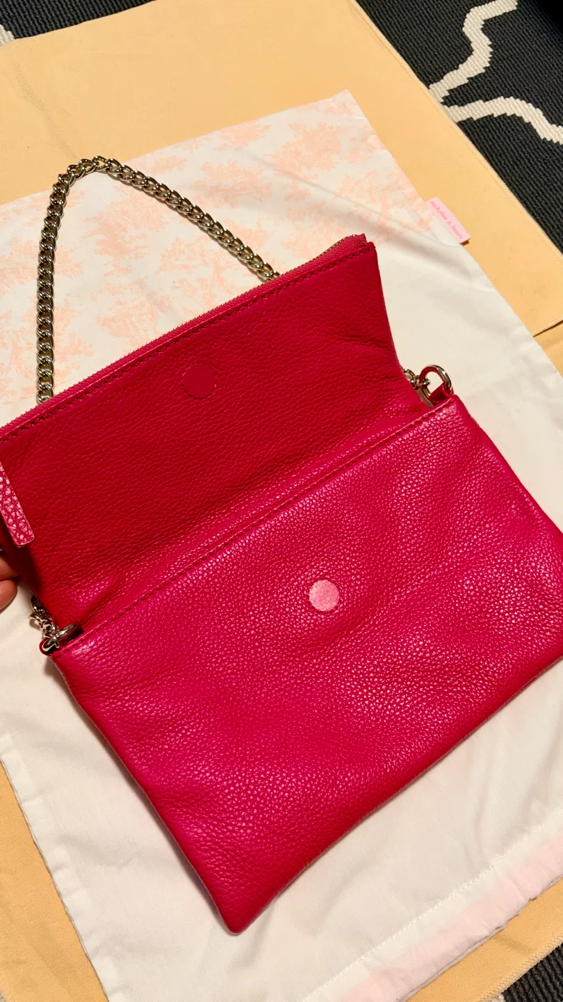 Kate Spade Dark Pink Leather Pouch / Clutch - photo 2