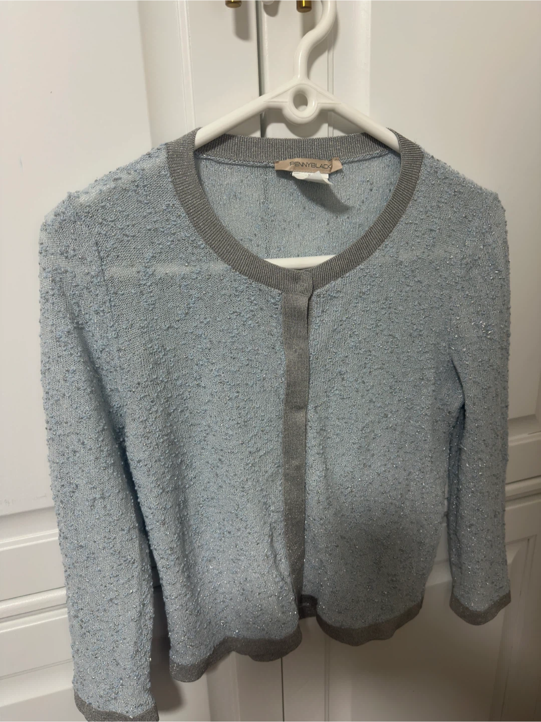designer sparkly light blue cardigan - photo 2