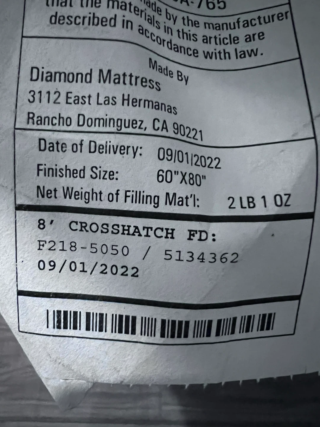 Diamond Mattress box spring 60"X80" Queen size - photo 4