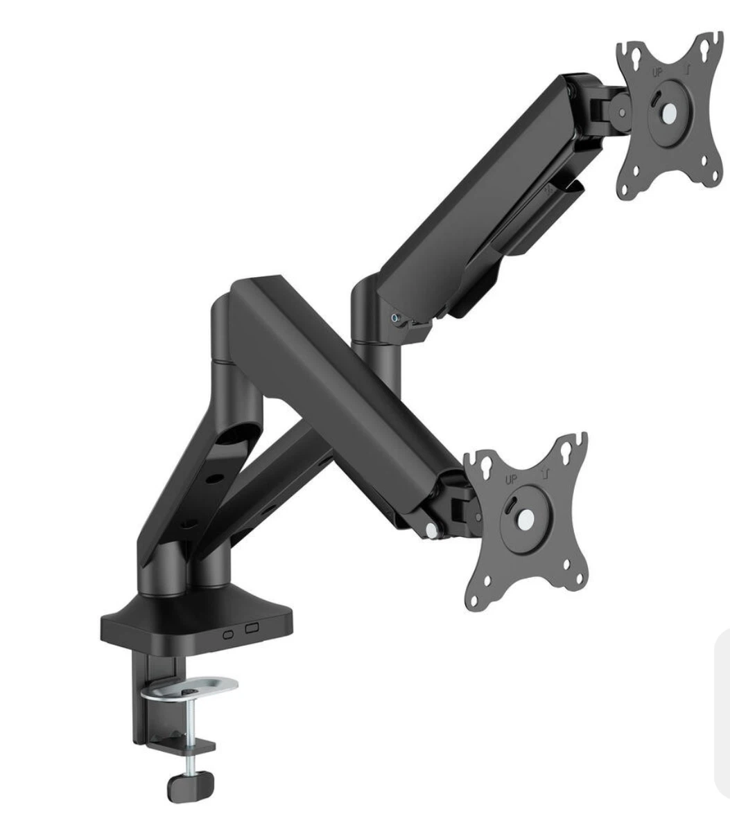 Dual Screen Gas Spring Desktop Mount