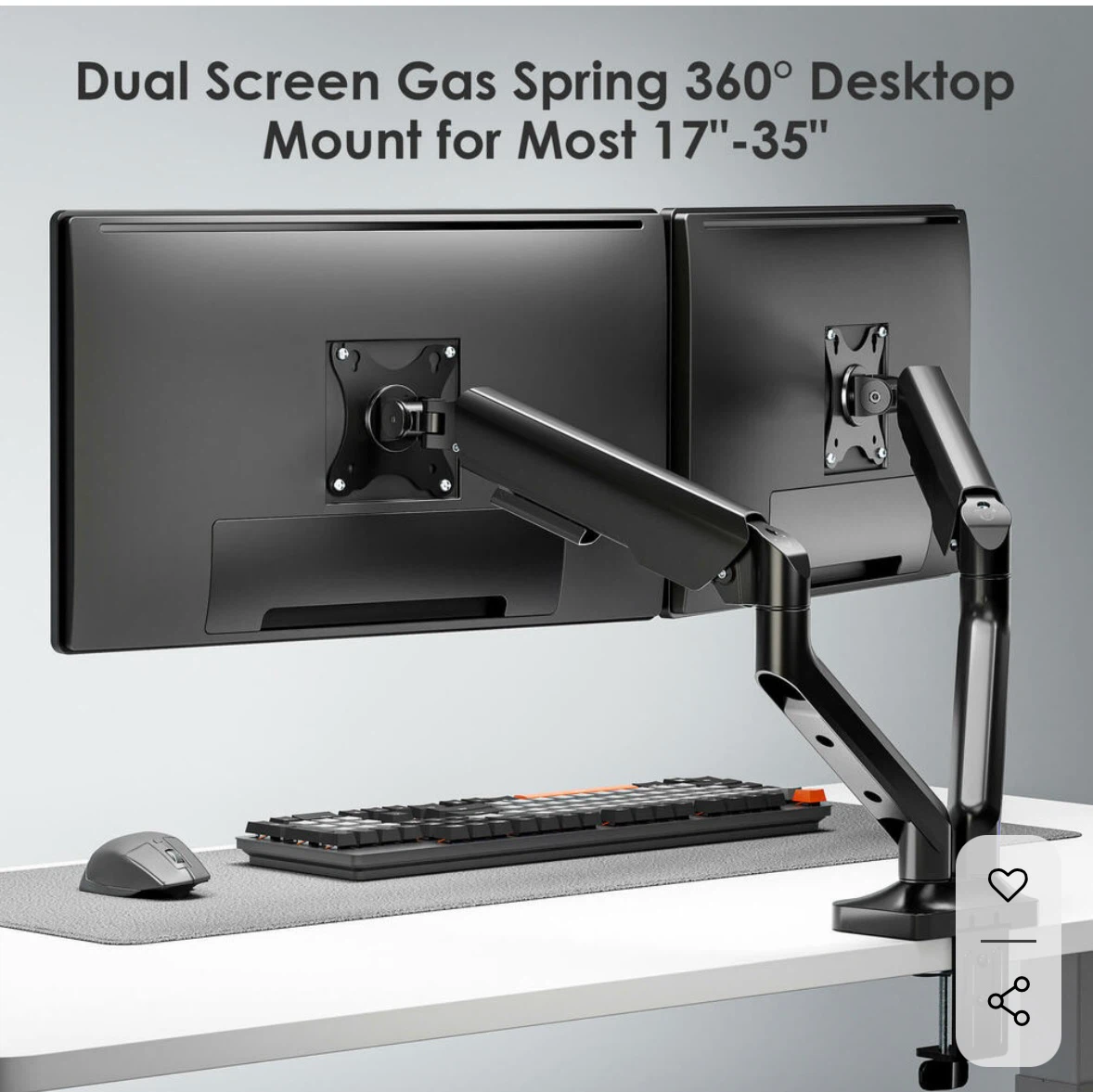 Dual Screen Gas Spring Desktop Mount - photo 4