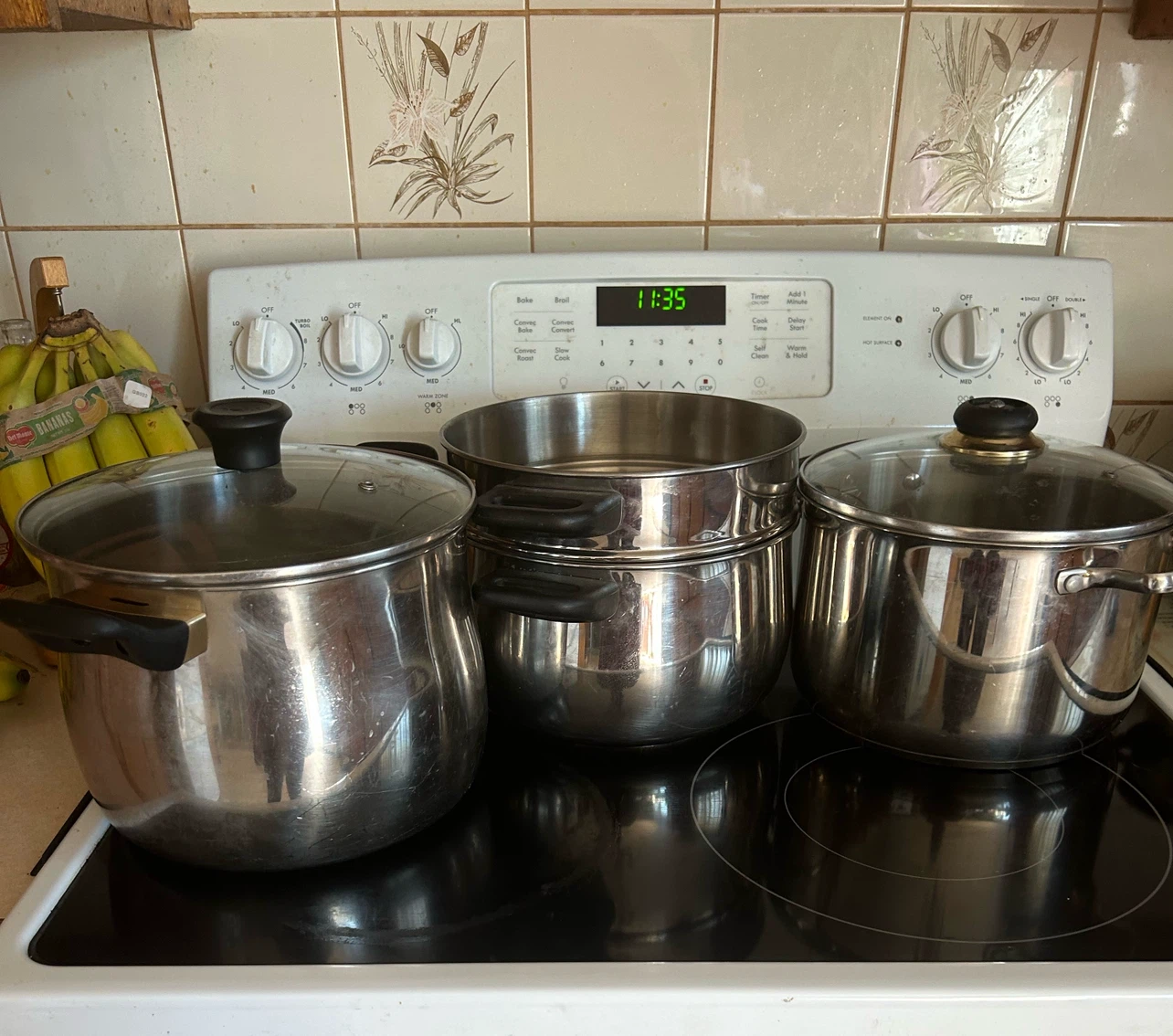 Stainless Steel Pots and Steamer Basket