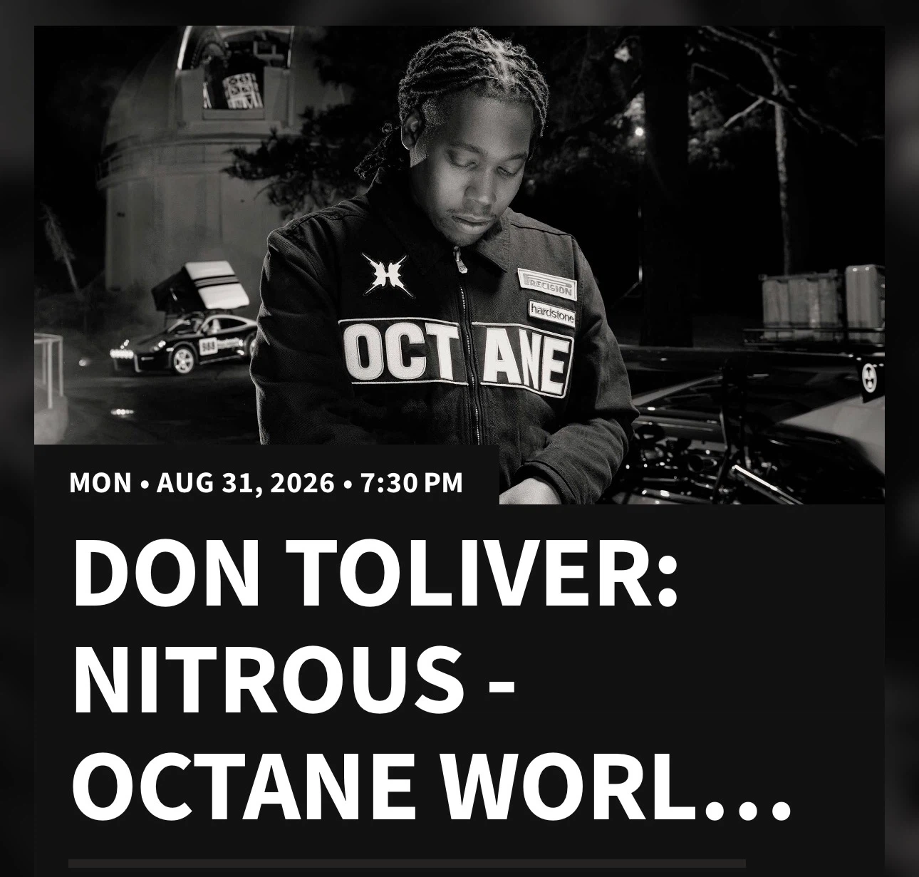 Don Toliver Nitrous - Octane World Tour Concert Ticket