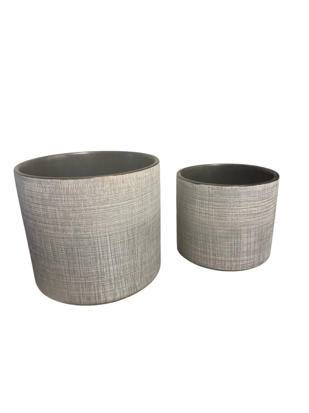 Set of 2 Grey Textured Planters - photo 2