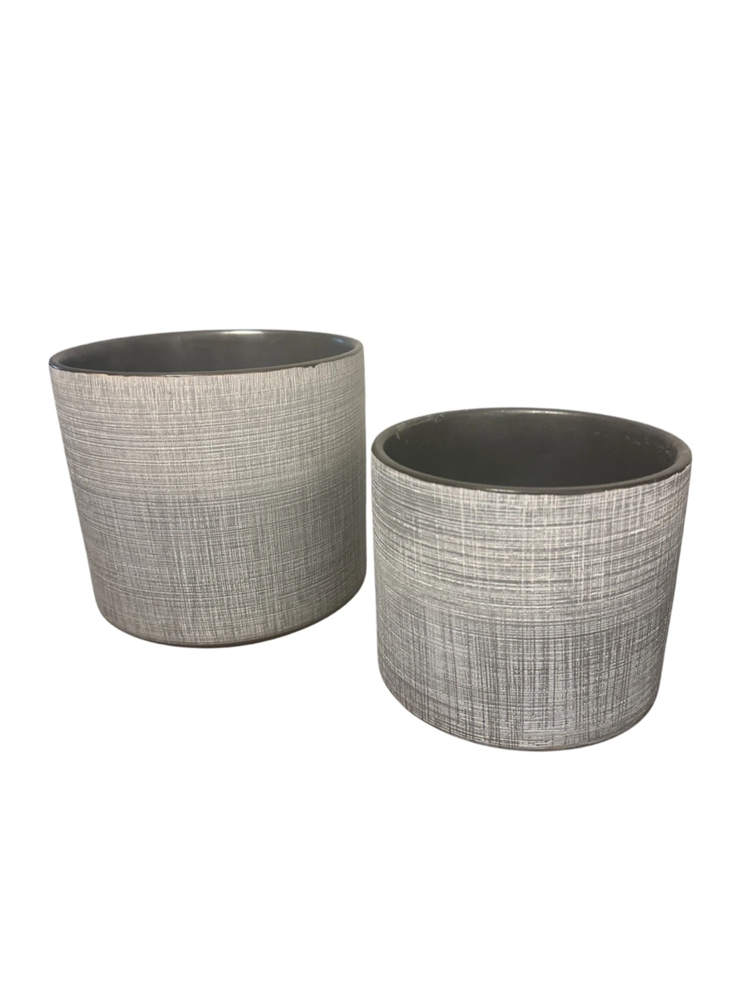 Set of 2 Grey Textured Planters - photo 3