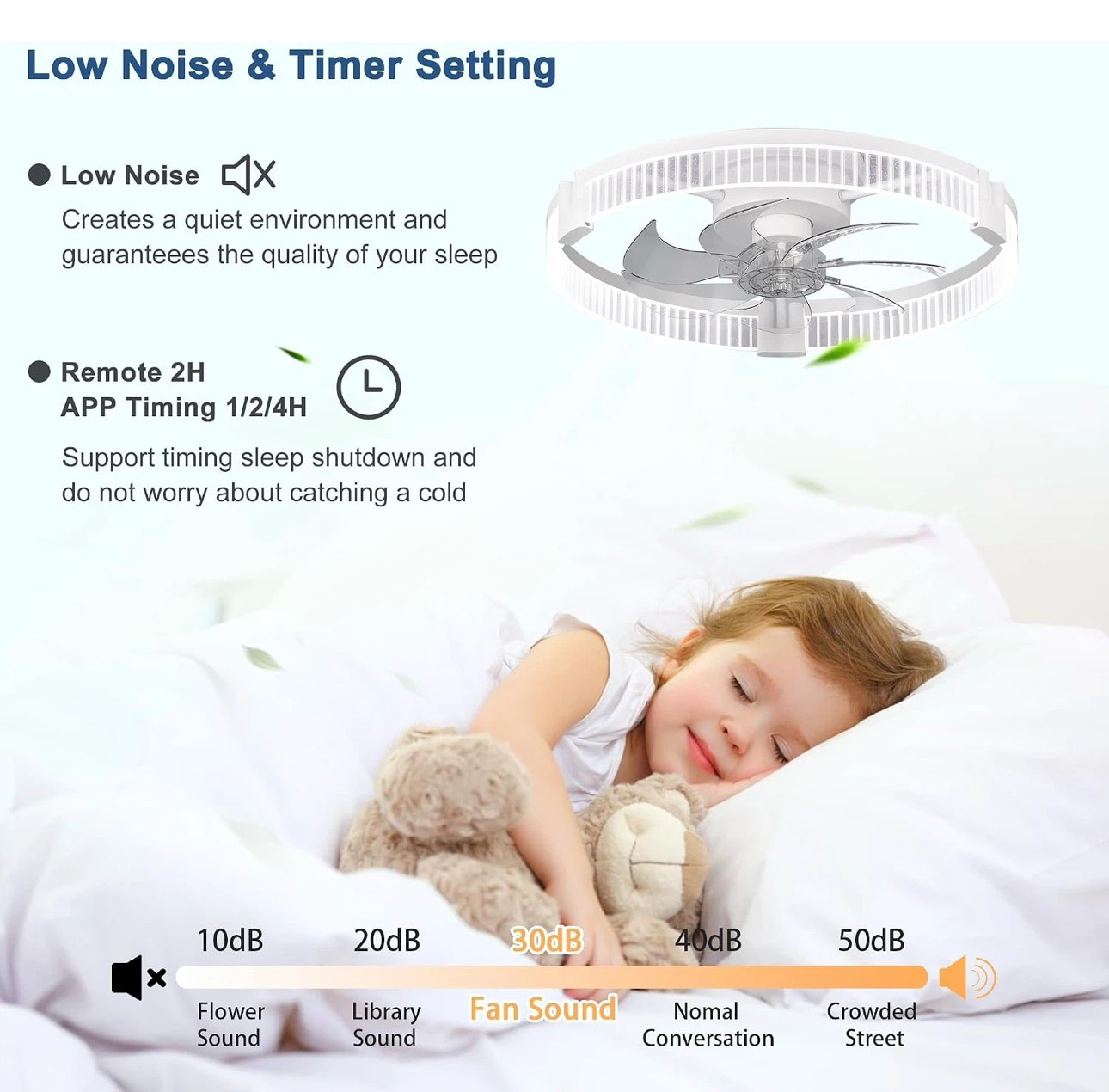 Crystal Like Design White Ceiling Fan with Light - photo 5