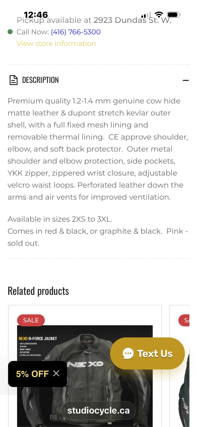 VGUC Nexo Sz 14 Motorcycle Jacket - photo 3