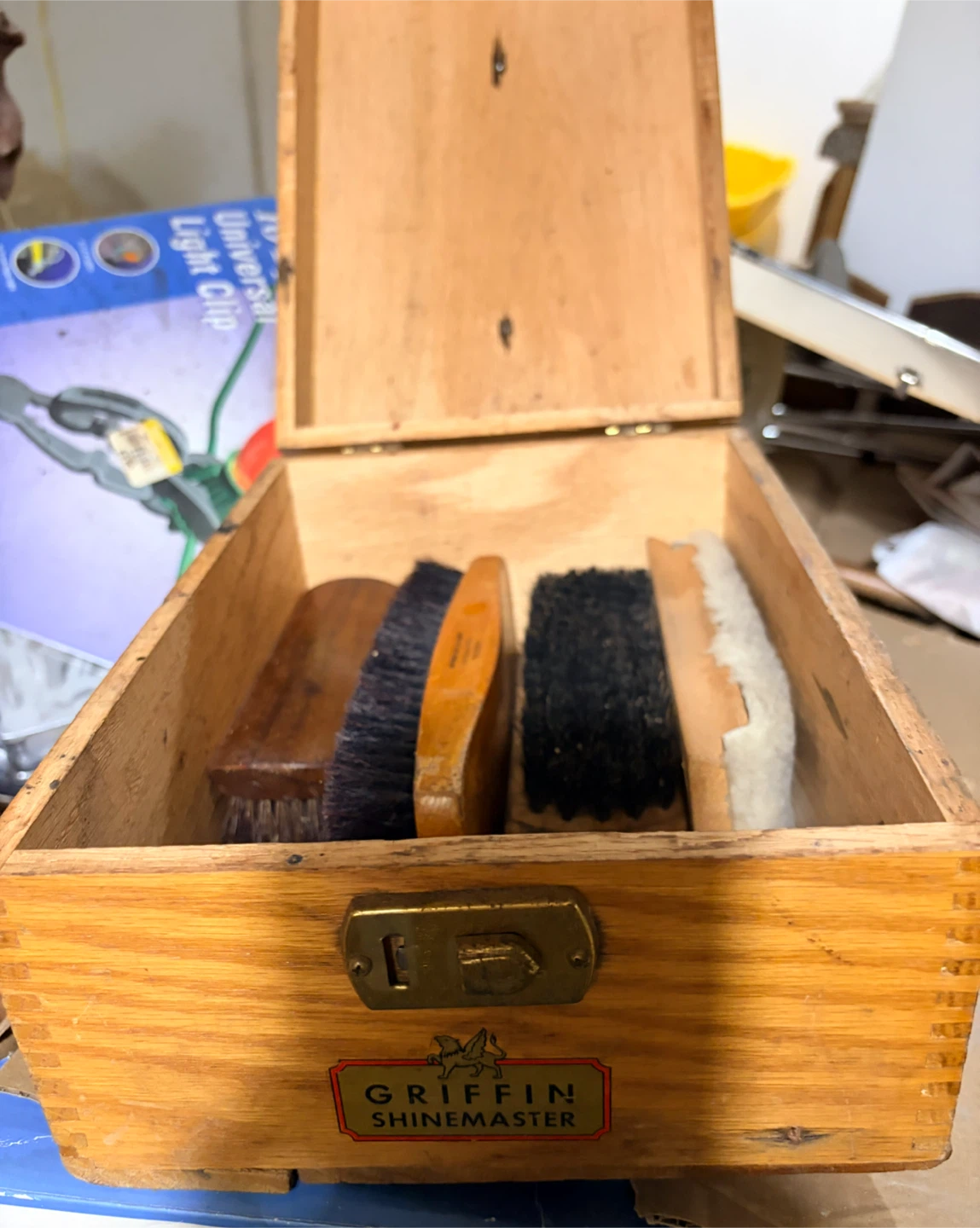 Griffin Shinemaster Wooden Shoe Shine Box with Brushes - photo 5