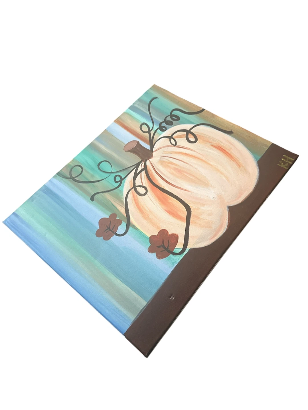 Hand-Painted Pumpkin Canvas Art - photo 2