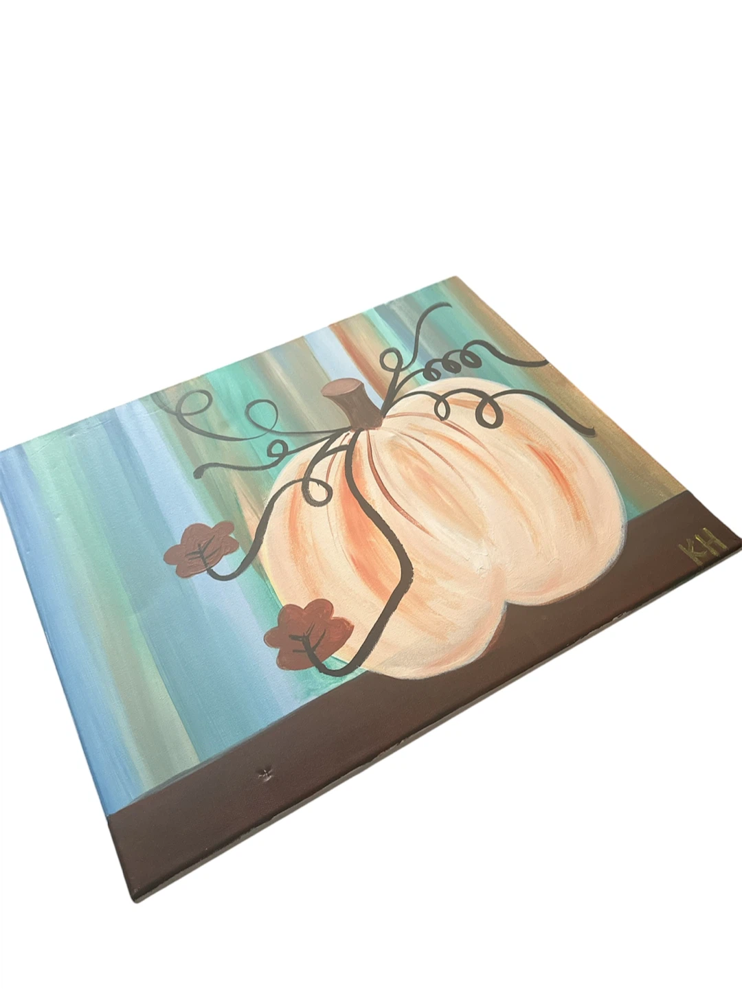 Hand-Painted Pumpkin Canvas Art - photo 3