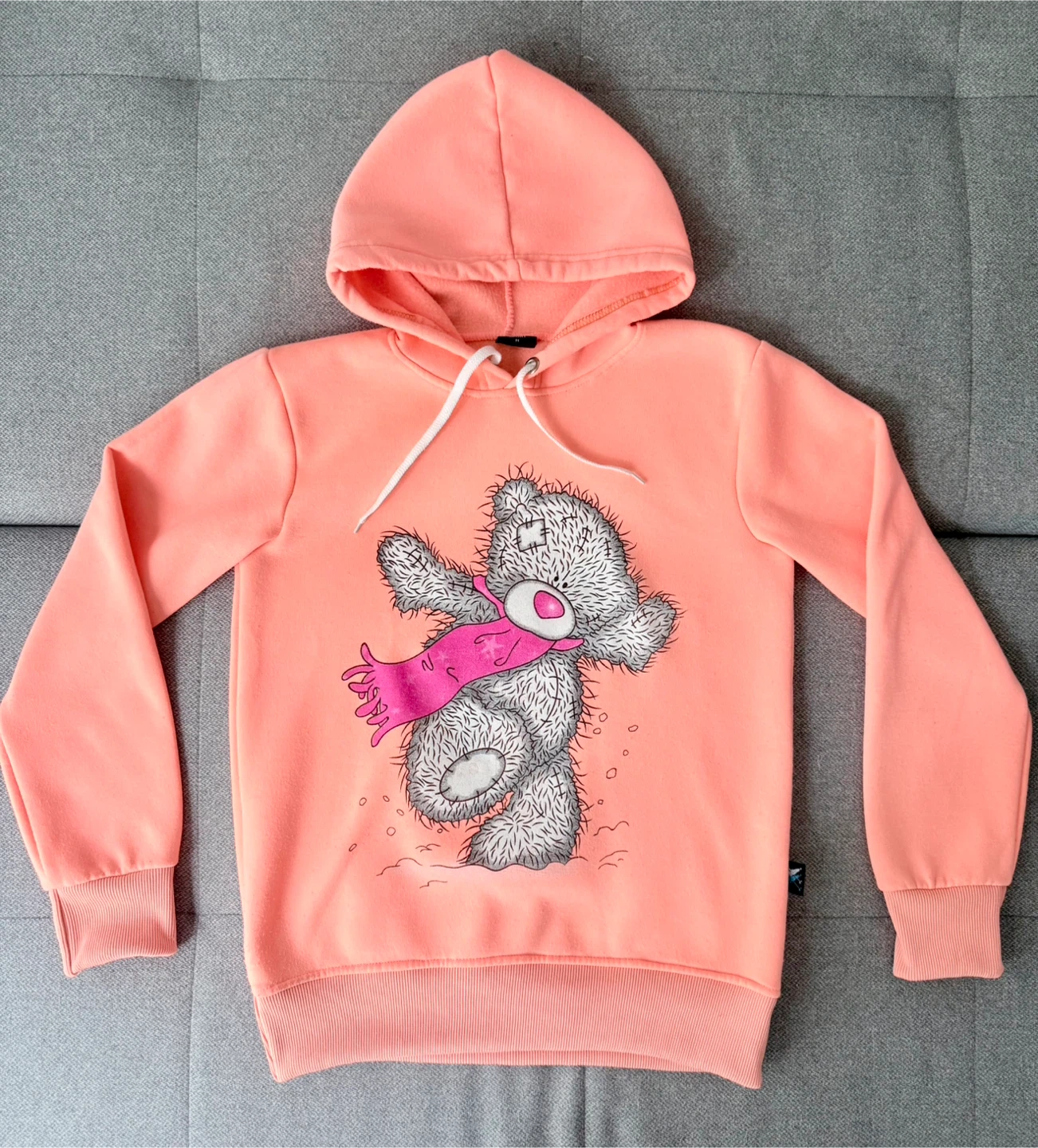 Pink Teddy Bear Hoodie – Size M