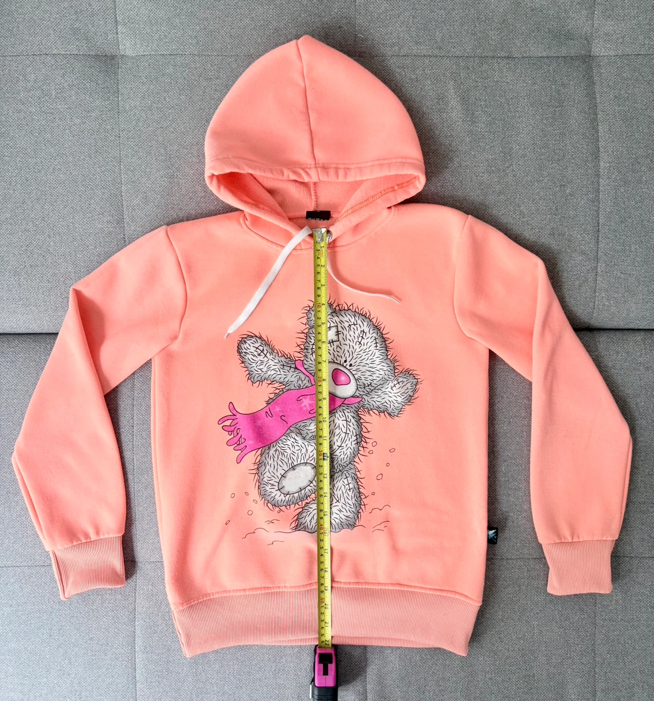 Pink Teddy Bear Hoodie – Size M - photo 4