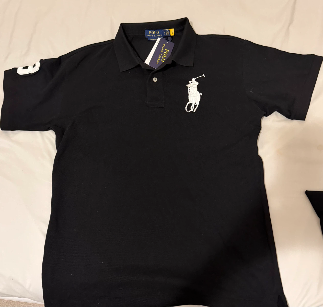 Polo Ralph Lauren Black Custom Fit Polo Shirt