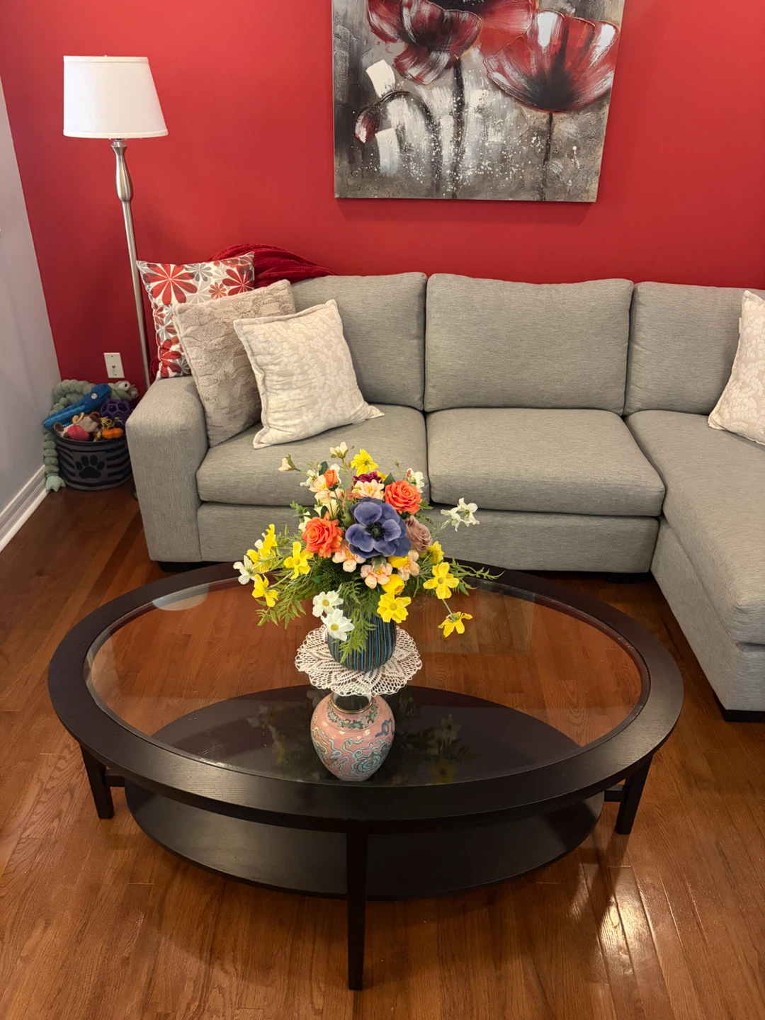 Oval Glass Top Coffee Table