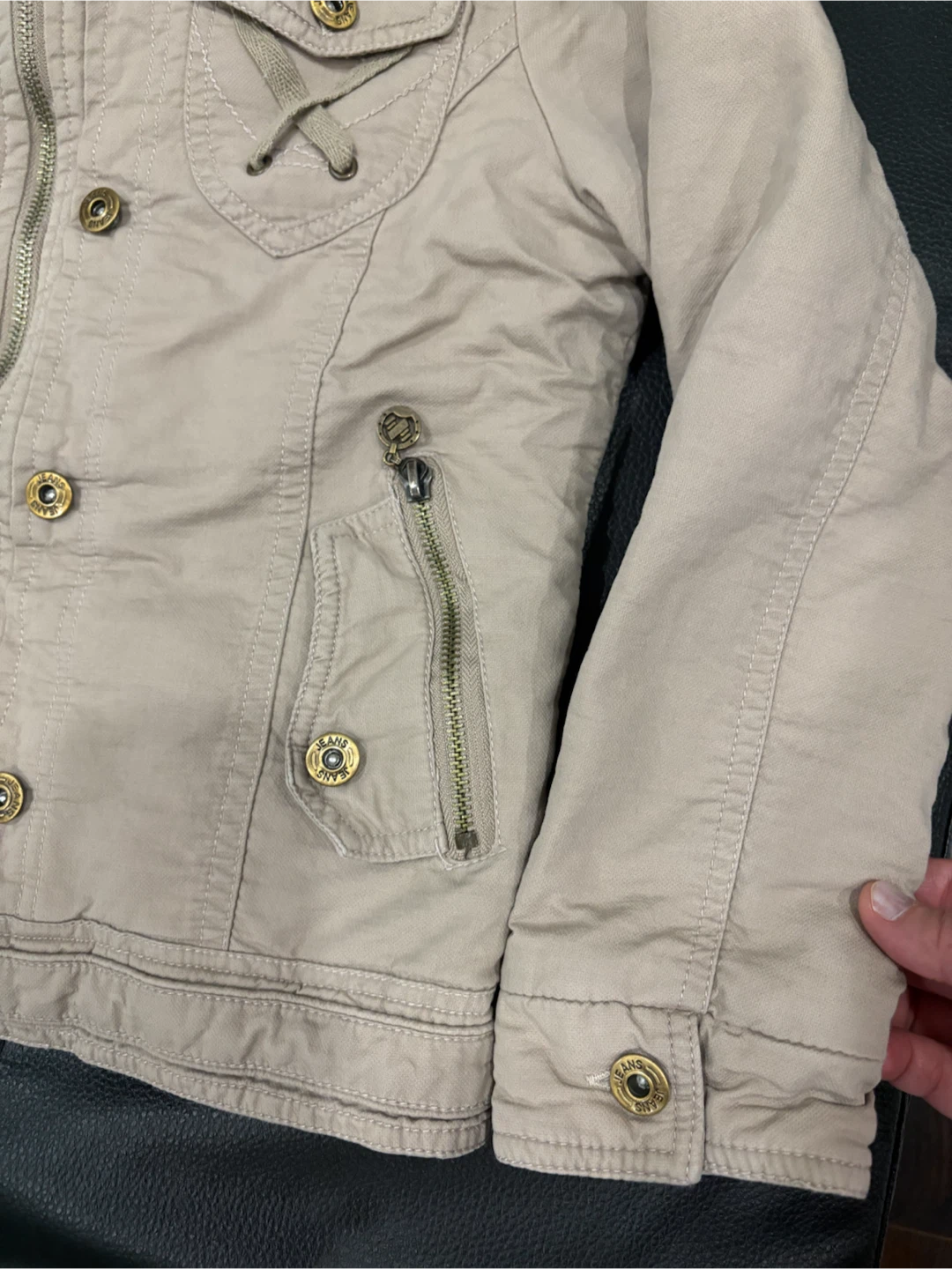 Girls XL Tan Sherpa Lined Hooded Jacket - photo 5