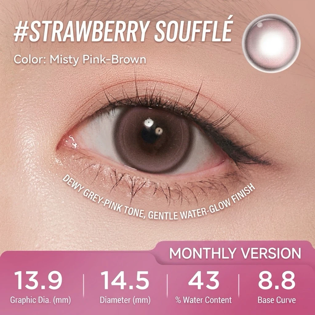 Moody Strawberry Soufflé Contact Lenses - Misty Pink-Brown