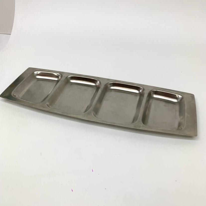Stainless Steel 4-Compartment Serving Tray